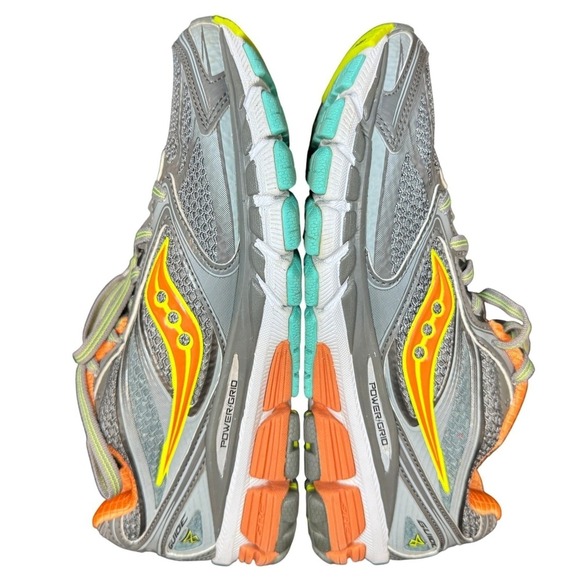 Saucony Shoes - Saucony Guide 7 PowerGrid Women's Running Shoes Size 7 Gray Orange Teal